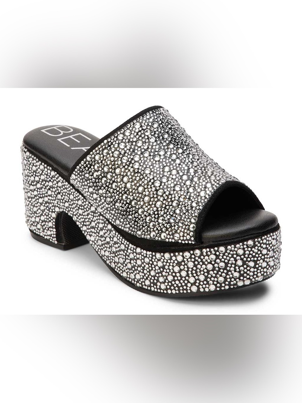 NWOB Beach 🏝️ By Matisse Terry Crystal Embellished Silver Platform Slide Mule 8